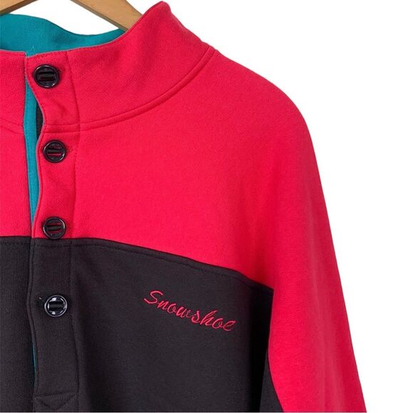 Vintage Columbia Radial Sleeve Color Block Snowshoe Resort Sweatshirt - Picture 3 of 10